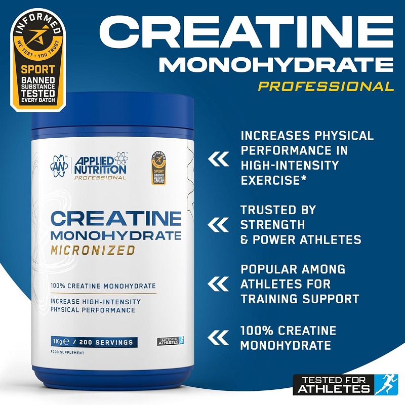 Applied Nutrition Creatine Monohydrate Micronized Natural, 1000 Grams Applied Nutrition Creatine Monohydrate Micronized Natural, 1000 Grams