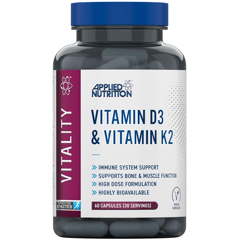 Applied Nutrition Vitamin D3 & Vitamin K2, 60 Veg Capsules