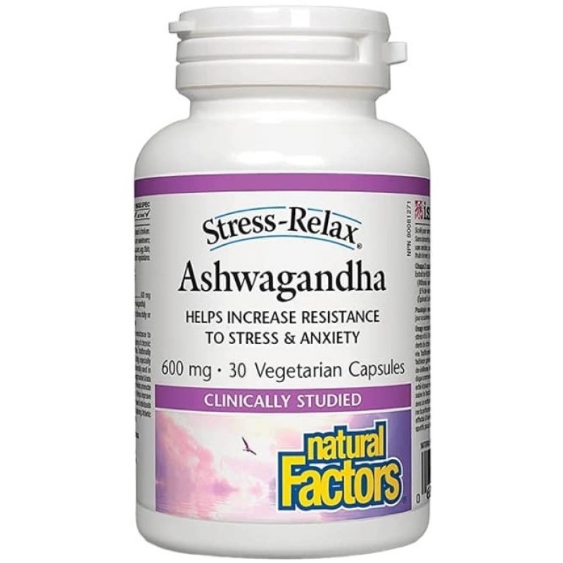 Natural Factors KSM-66 Ashwagandha® 600 mg Stress-Relax, 30 Capsules