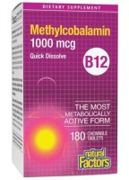 Natural Factors B12 Methylcobalamin 1000 mcg, 180 Тablets