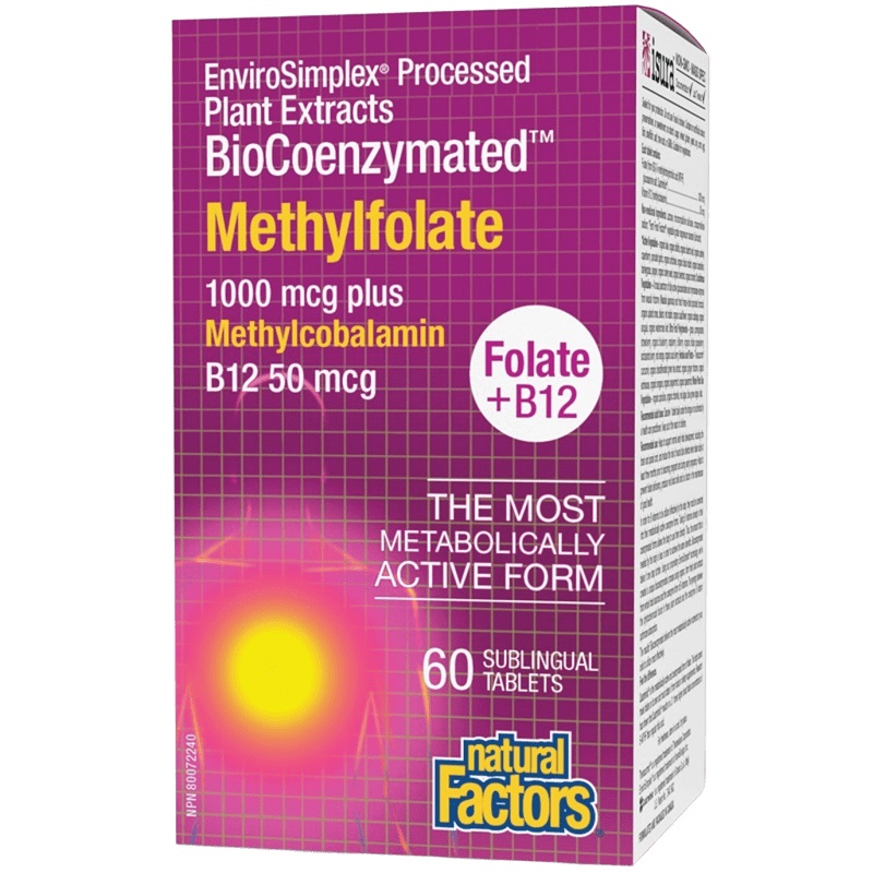 Natural Factors BioCoenzymated™ Methylfolate B12 50 mcg, 60 Tablets