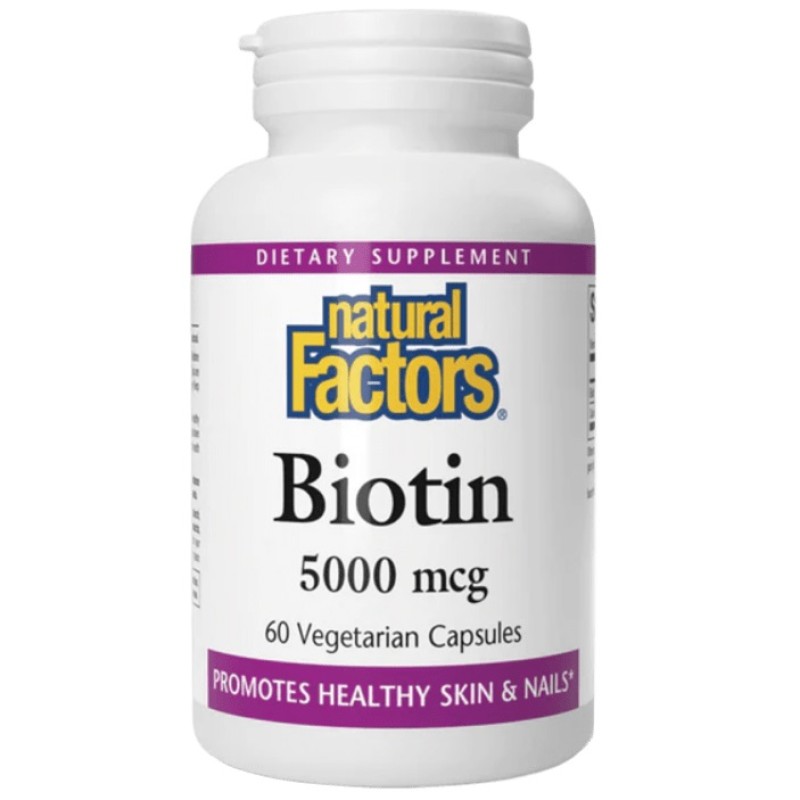 Natural Factors Biotin 5000 mcg, 60 Veggie Capsules Natural Factors Biotin 5000 mcg, 60 Veggie Capsules