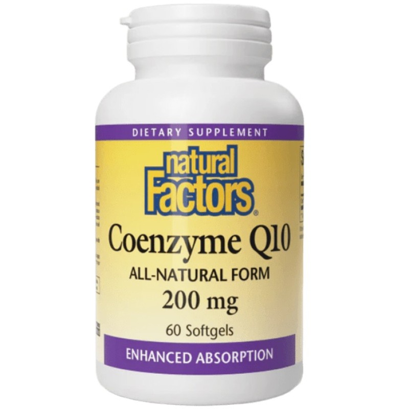 Natural Factors Coenzyme Q10 100 % Natural 200 mg, 60 Softgels