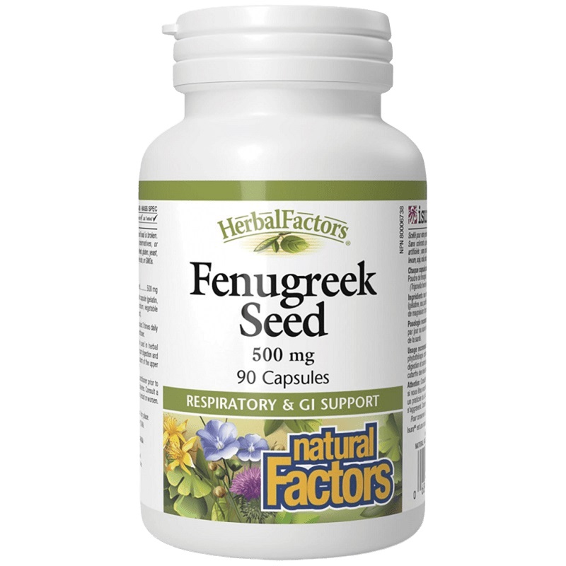 Natural Factors Fenugreek Seed 500 mg HerbalFactors, 90 Capsules