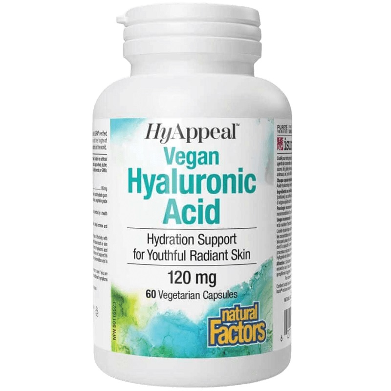 Natural Factors HyAppeal Vegan Hyaluronic Acid, 60 Capsules Natural Factors HyAppeal Vegan Hyaluronic Acid, 60 Capsules