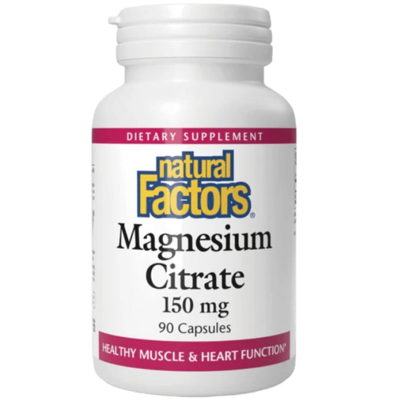Natural Factors Magnesium Citrate 150 mg, 90 Capsules Natural Factors Magnesium Citrate 150 mg, 90 Capsules