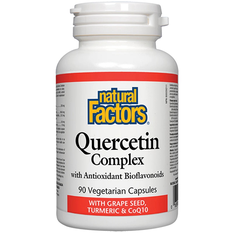 Natural Factors Quercetin Complex With Grape Seed, Turmeric & COQ10, 90 Veggie Capsules