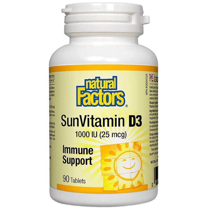 Natural Factors Vitamin D3 25 mcg (1,000 IU), 90 Tablets
