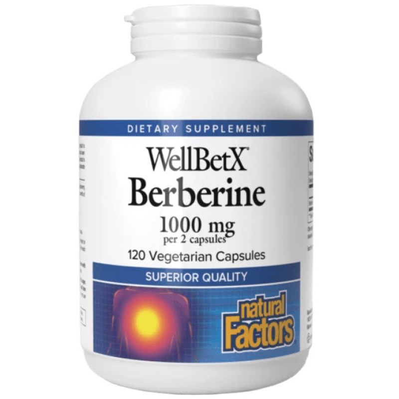 Natural Factors WellBetX Berberine 500 mg, 120 Capsules