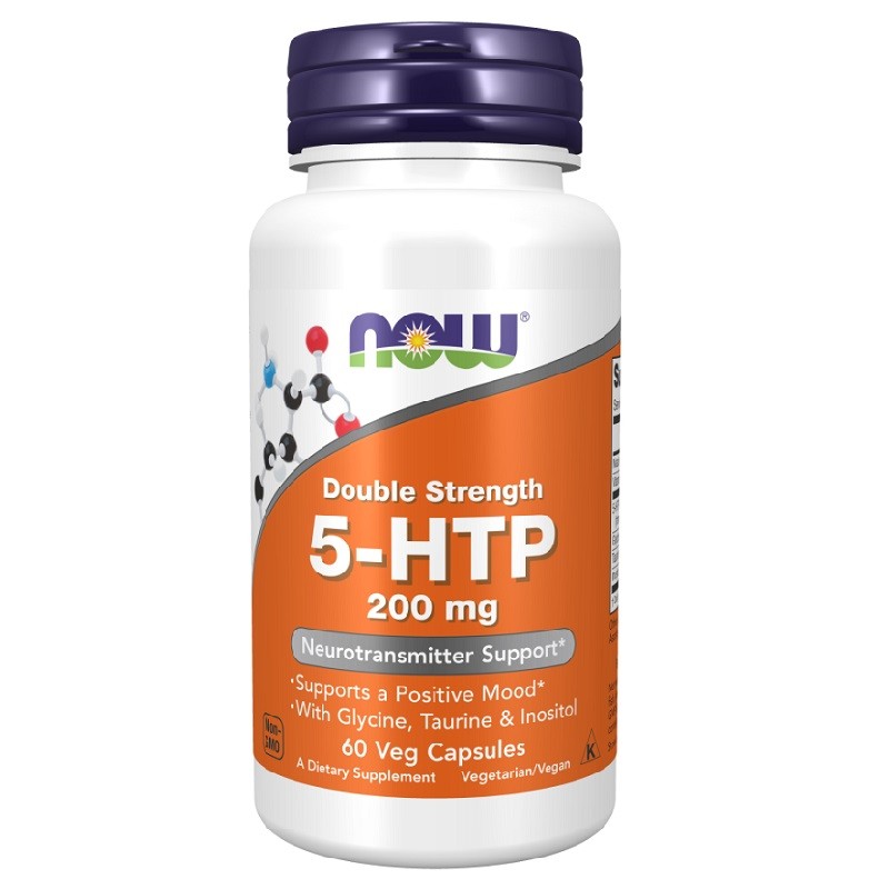 NOW 5-HTP Glycine Taurine and Inositol 200mg, 60 Veg Capsules