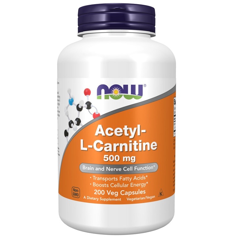NOW Acetyl L-Carnitine 500mg, 200 Veg Capsules NOW Acetyl L-Carnitine 500mg, 200 Veg Capsules
