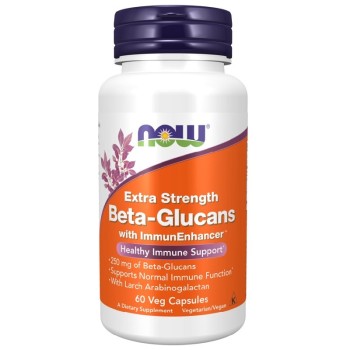 NOW Beta-Glucans with ImmunEnhancer Extra Strength, 60 Veg Capsules