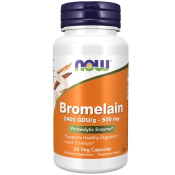 NOW Bromelain 500mg, 60 Veg Capsules
