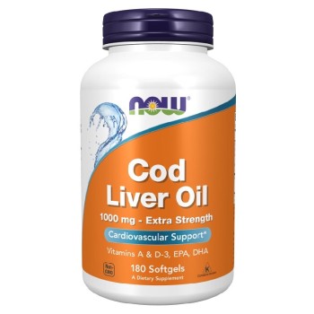 NOW Cod Liver Oil 1000mg Extra Strength, 180 Softgels NOW Cod Liver Oil 1000mg Extra Strength, 180 Softgels