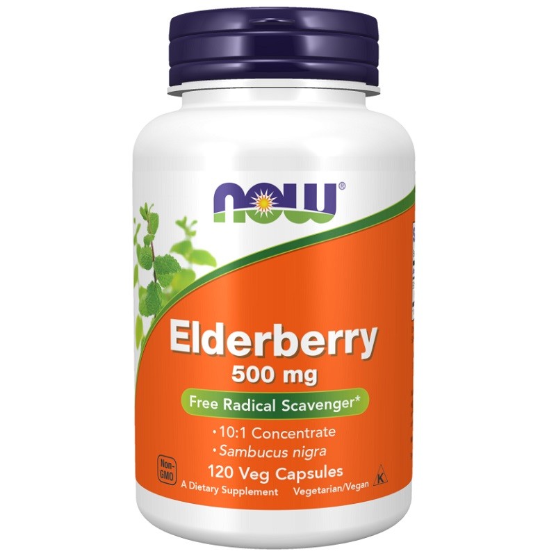 NOW Elderberry 500mg, 120 Veg Capsules