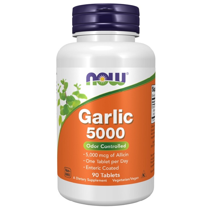 NOW Garlic 5000 Odor Controlled, 90 Tablets NOW Garlic 5000 Odor Controlled, 90 Tablets