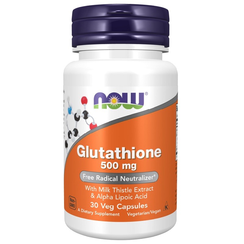 NOW Glutathione with Milk Thistle Extract and Alpha Lipoic Acid, 30 Veg Capsules NOW Glutathione with Milk Thistle Extract and Alpha Lipoic Acid, 30 Veg Capsules