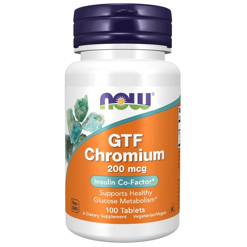 NOW GTF Chromium 200mcg, 100 Tablets NOW GTF Chromium 200mcg, 100 Tablets