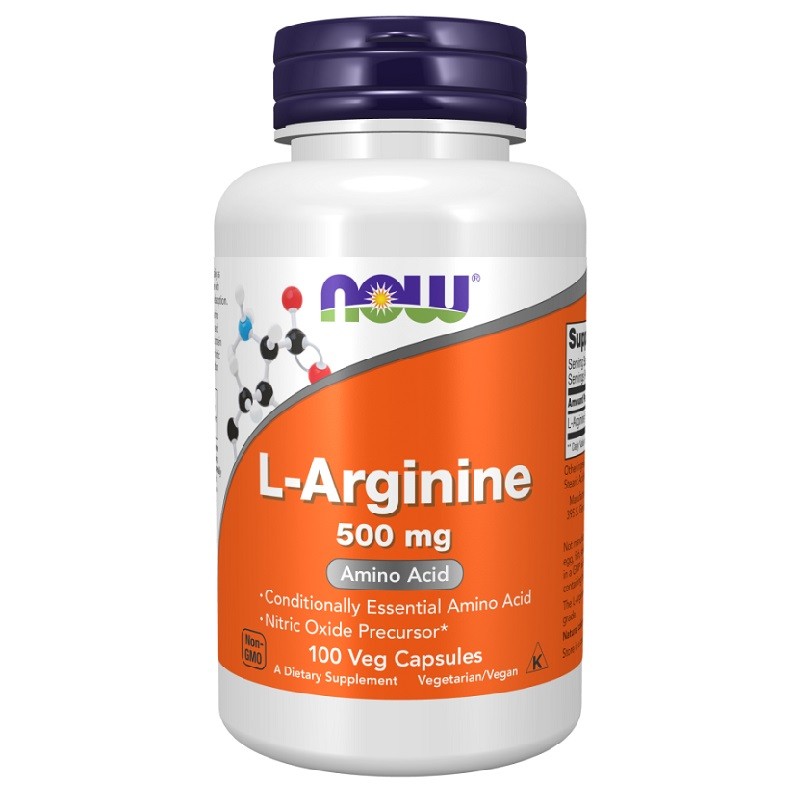 NOW L-Arginine 500mg, 100 Capsules