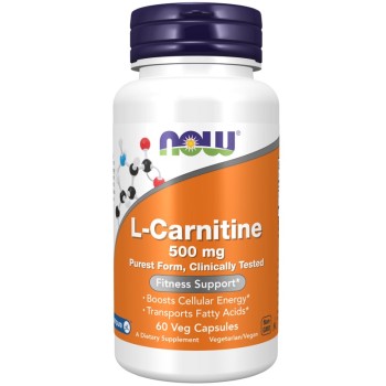 NOW L-Carnitine 500mg, 60 Veg Capsules NOW L-Carnitine 500mg, 60 Veg Capsules