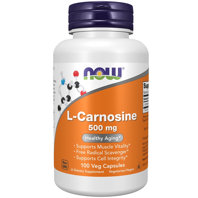 NOW L-Carnosine 500mg, 100 Veg Capsules