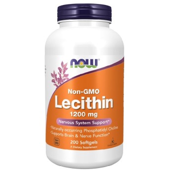NOW Lecithin 1200mg Non-GMO, 200 Softgels