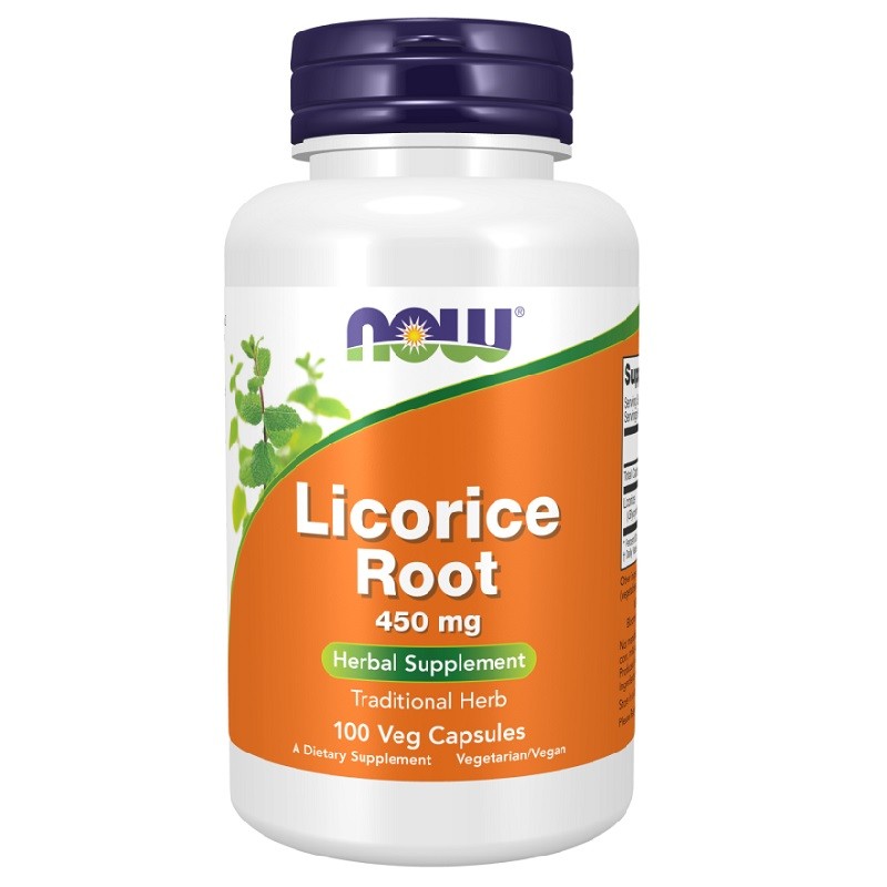 NOW Licorice Root 450mg, 100 Veg Capsules