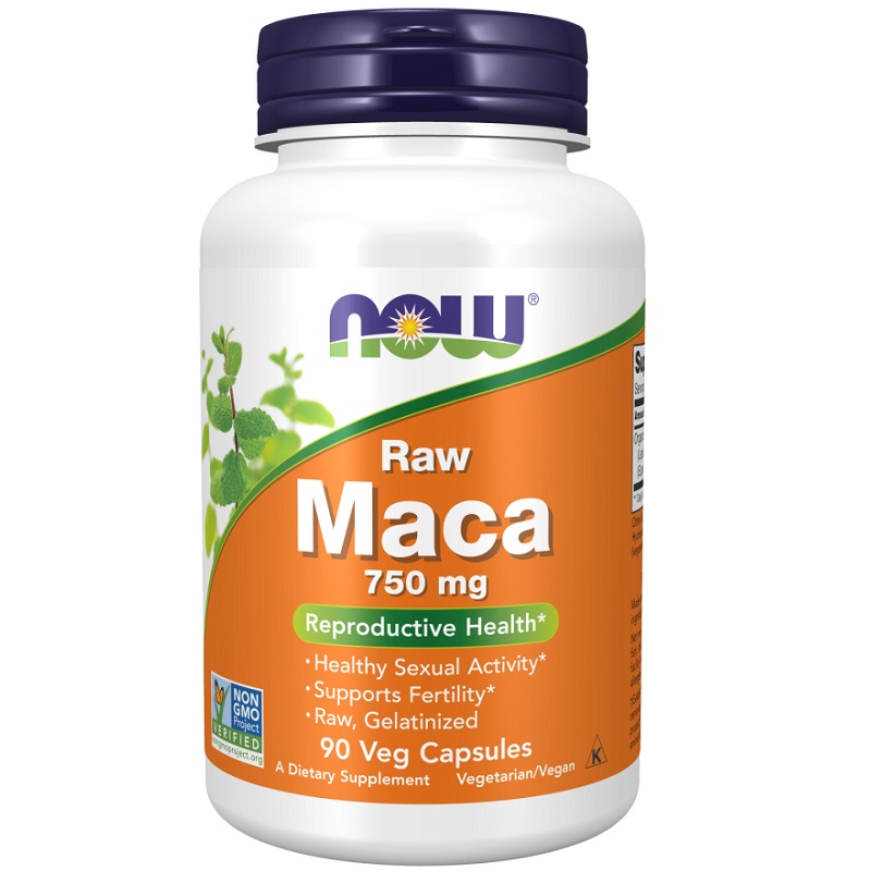 NOW Maca 6:1 Concentrate 750mg RAW, 90 Veg Capsules