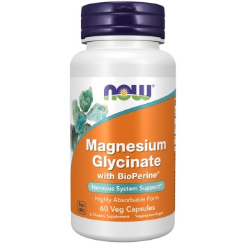 NOW Magnesium Glycinate with BioPerine, 60 Veg Capsules NOW Magnesium Glycinate with BioPerine, 60 Veg Capsules