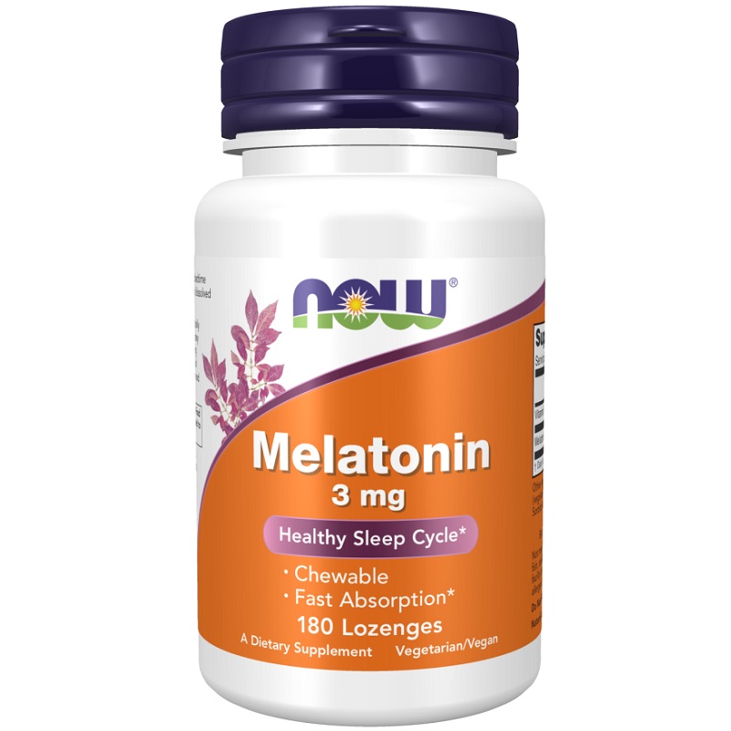 NOW Melatonin Chewable 3mg, 180 Lozenges NOW Melatonin Chewable 3mg, 180 Lozenges