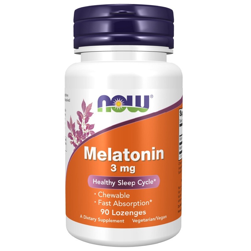 NOW Melatonin Chewable 3mg, 90 Lozenges NOW Melatonin Chewable 3mg, 90 Lozenges