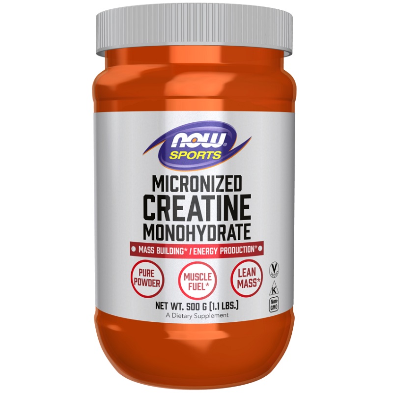 NOW Micronized Creatine Monohydrate Powder, 500 Grams