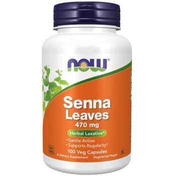 NOW Senna Leaves 470mg, 100 Veg Capsules
