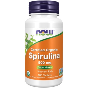 NOW Spirulina 500 mg, 100 Organic Tablets NOW Spirulina 500 mg, 100 Organic Tablets