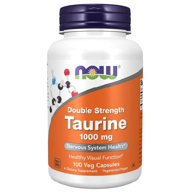 NOW Taurine 1000mg Double Strength, 100 Veg Capsules NOW Taurine 1000mg Double Strength, 100 Veg Capsules