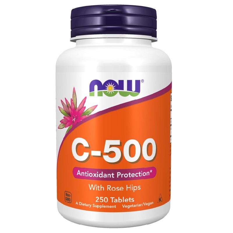 NOW Vitamin C-500 with Rose Hips, 250 Tablets NOW Vitamin C-500 with Rose Hips, 250 Tablets