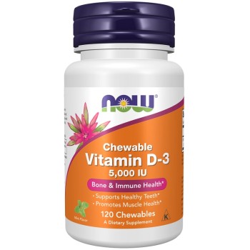 NOW Vitamin D-3 5,000 IU, 120 Chewables
