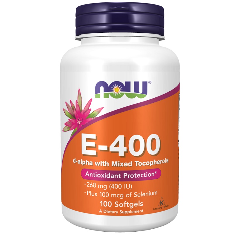 NOW Vitamin E-400 IU with Selenium, 100 Softgels NOW Vitamin E-400 IU with Selenium, 100 Softgels