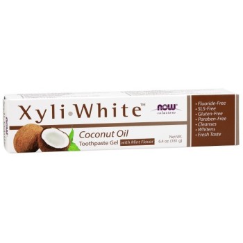 NOW XyliWhite Coconut Oil Toothpaste Gel, 181 Grams