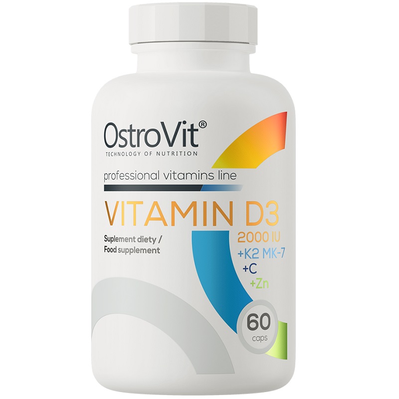 OstroVit Vitamin D3 2000 IU + K2 MK-7 + C + Zinc, 60 Capsules OstroVit Vitamin D3 2000 IU + K2 MK-7 + C + Zinc, 60 Capsules